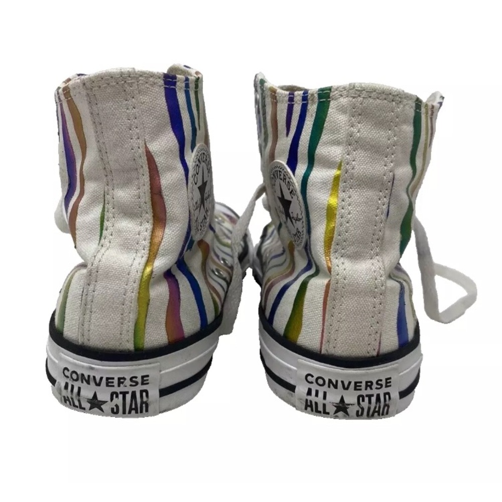 Converse All Star Chuck Taylor Junior Sneakers Size 6 High Top Rainbow Striped - Picture 6 of 8